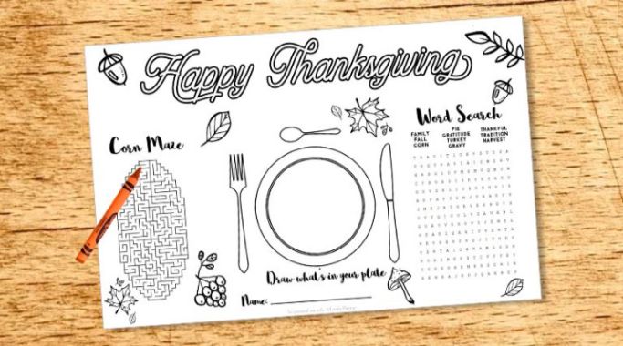 thanksgiving placemat