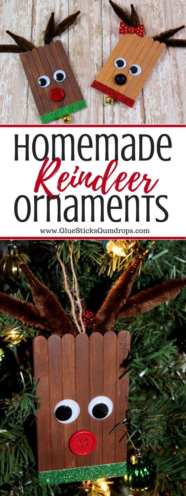 Adorable Popsicle Stick Reindeer Ornament for Kids to Make