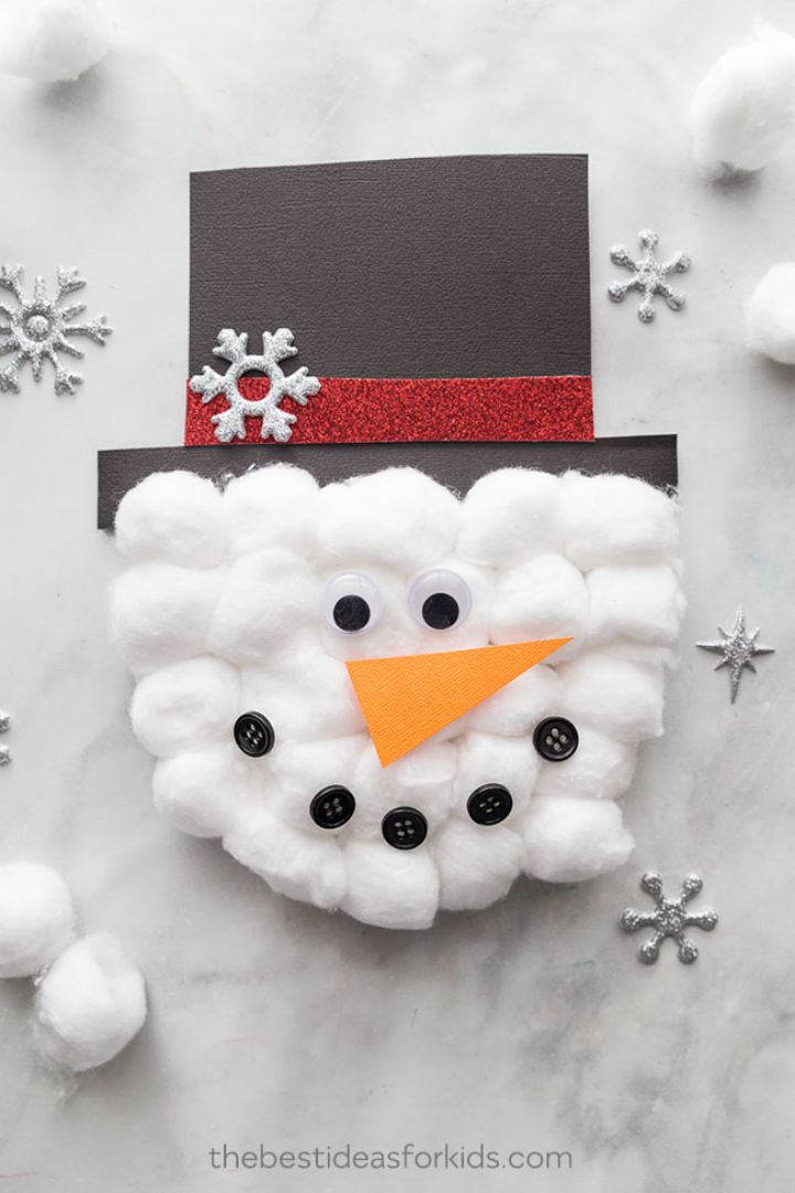 Cotton Ball Snowman Craft (with Free Printable!) - Party Ideas for Real  People