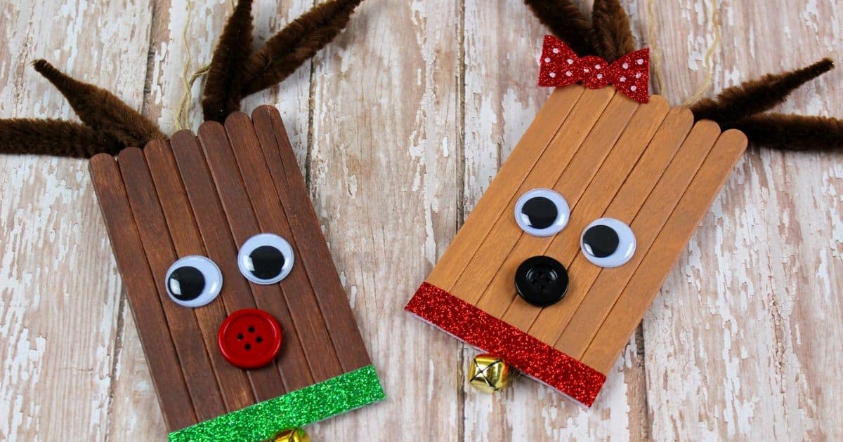 Adorable Popsicle Stick Reindeer Ornament for Kids to Make