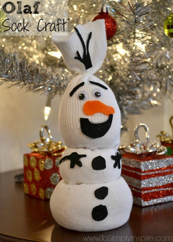 olaf snowman made from socks