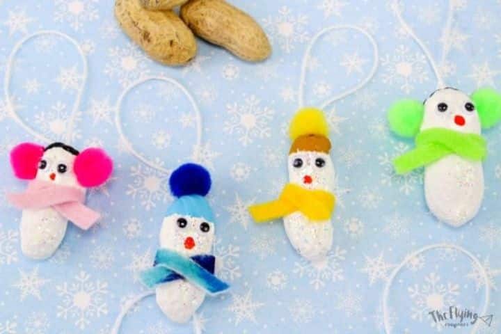 peanut snowman ornaments