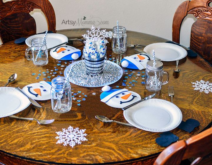 snowman table setting