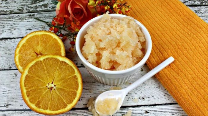 sweet orange lip scrub