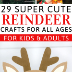 collage of reindeer crafts