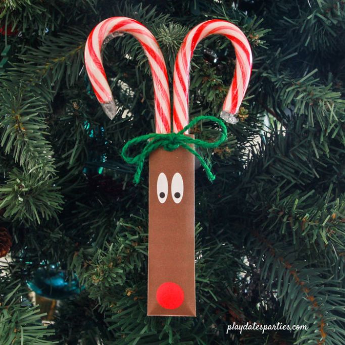 candy cane reindeer craft