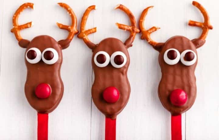 nutter butter reindeer cookie pops