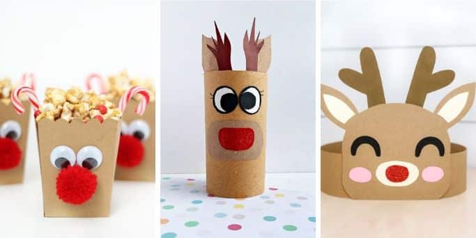 cute reindeer crafts collage