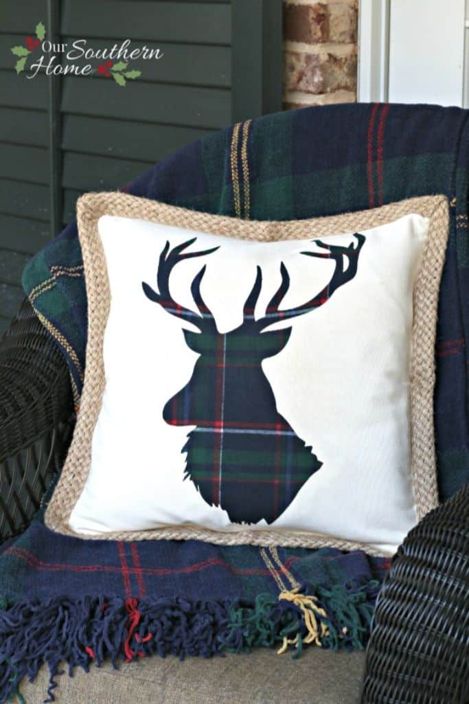 reindeer throw pillow
