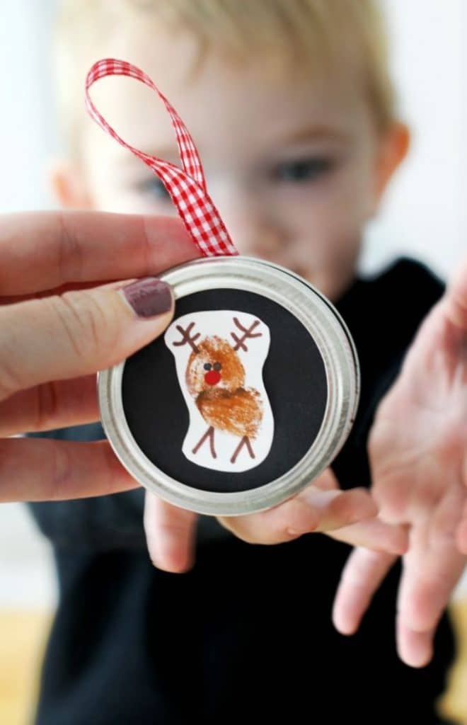 thumbprint reindeer ornament