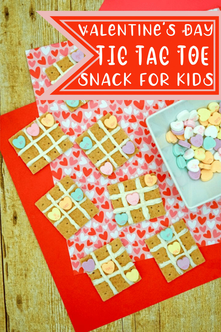 Tic Tac Toe Valentine's Day Snack for Kids Glue Sticks and Gumdrops
