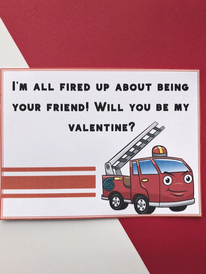 fire truck valentine