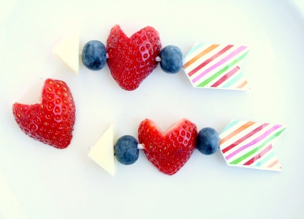 fruit and cheese arrow skewers