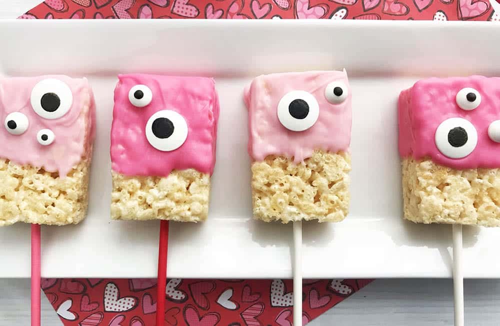 monster valentine rice krispies treats