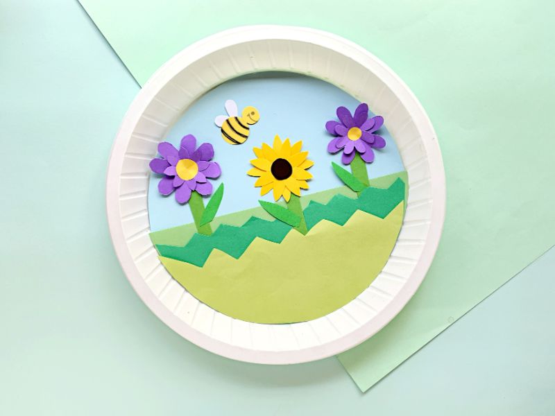 completed spring paper plate craft