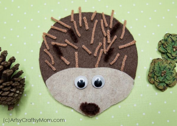 felt hedgehog by artsy craftsy mom