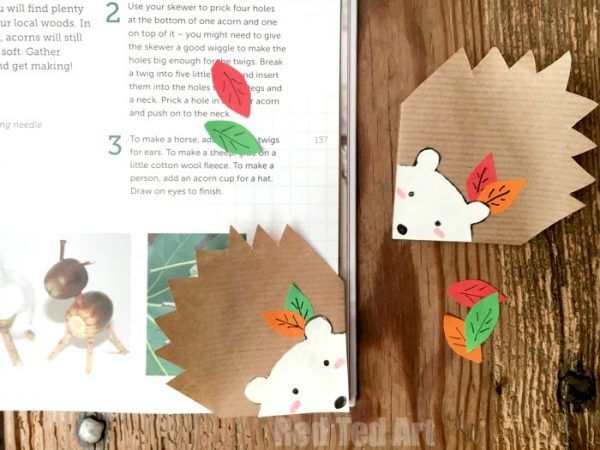 hedgehog corner bookmarks by red ted art