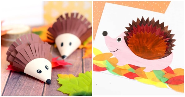 paper hedgehog crafts collage