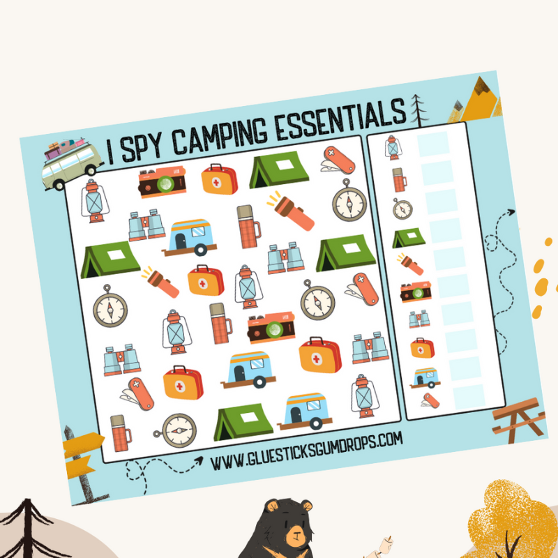 camping iSPY printable for kids