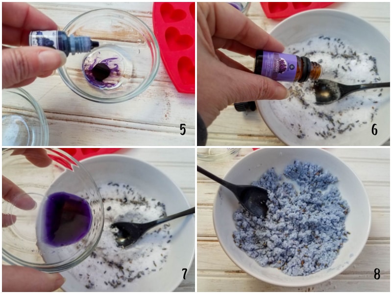 process of making the lavender shower melts, steps 3-4