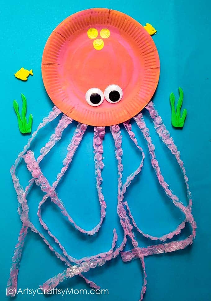 octopus paper plate craft
