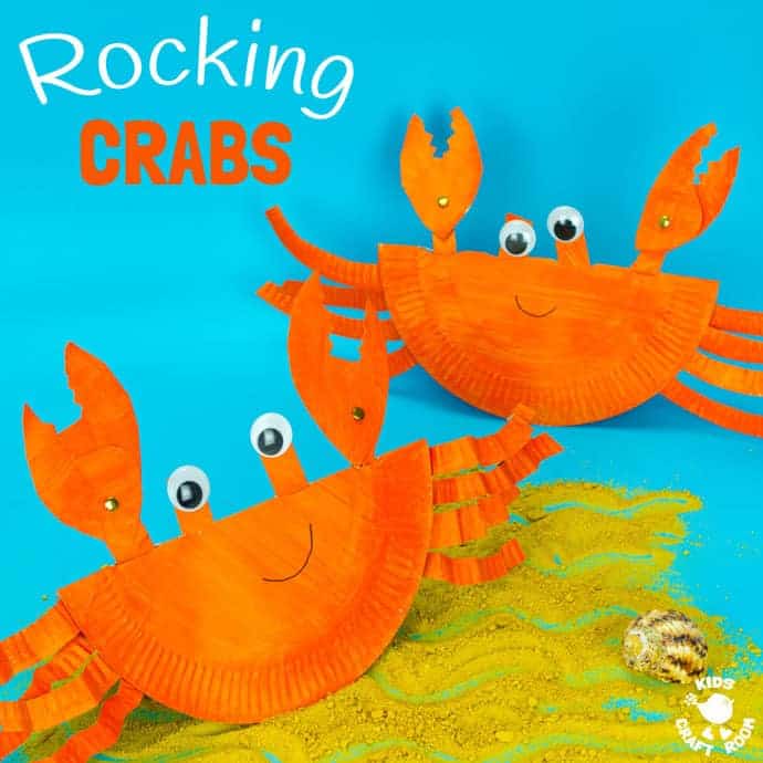 rocking crabs made out of paper plates