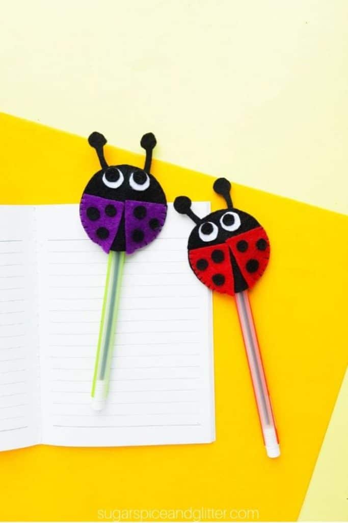 ladybug or ladybird pencil toppers