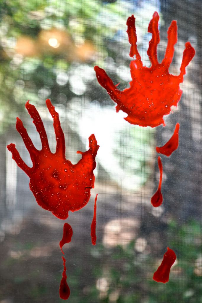 bloody handprint window clings by Hey Let's Make Stuff