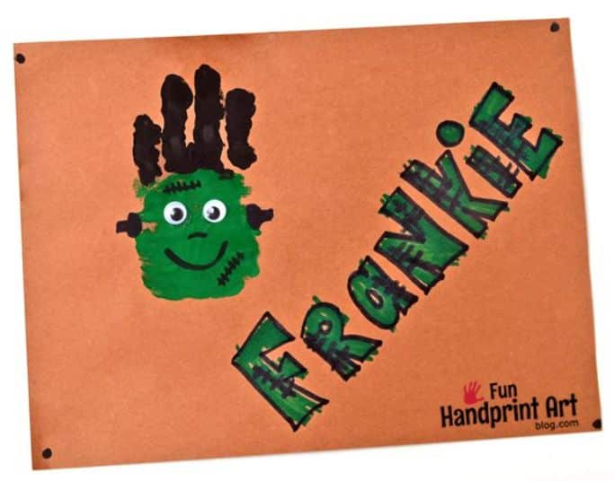 handprint frankenstein by Fun Handprint Art