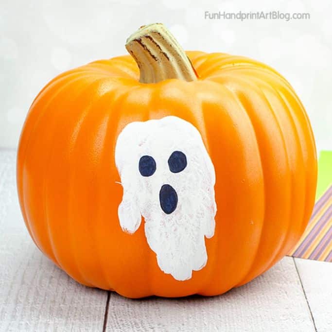 ghost pumpkin by Fun Handprint Art
