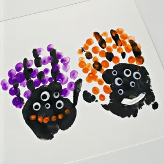 handprint monsters by My Bored Toddler
