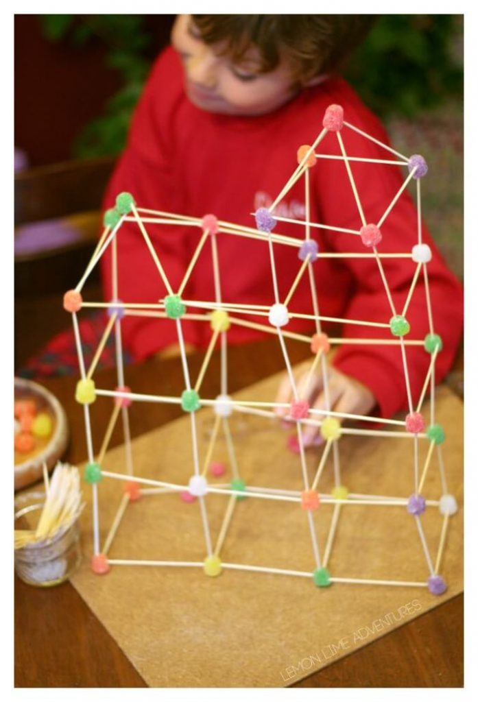 stem structures with gumdrops and toothpicks