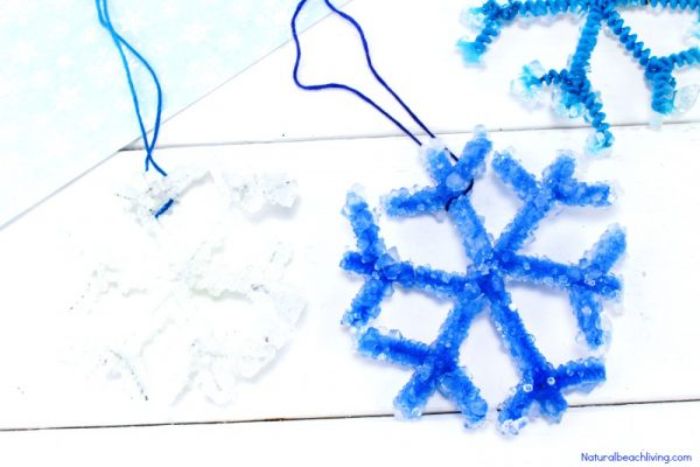 snowflake borax crystal ornaments