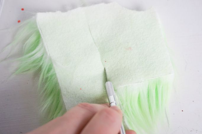 cutting fur with exacto knife