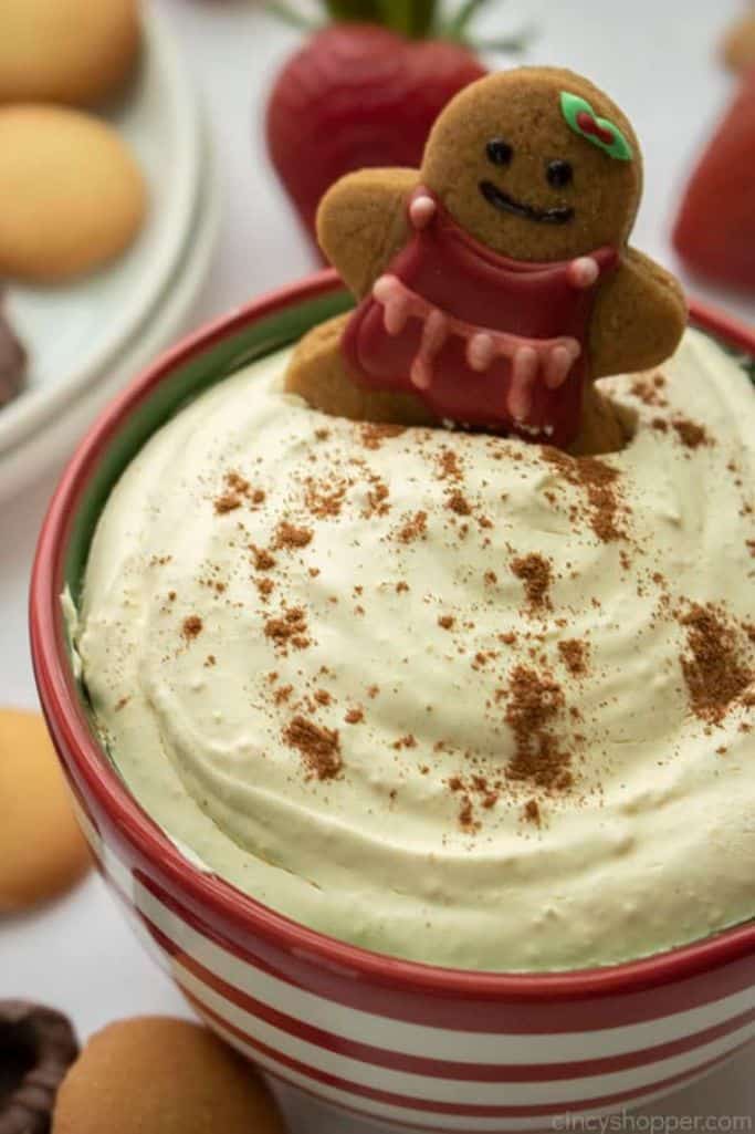 eggnog christmas dip for cookies and fruit