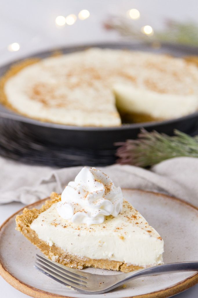 slice of eggnog cloud pie