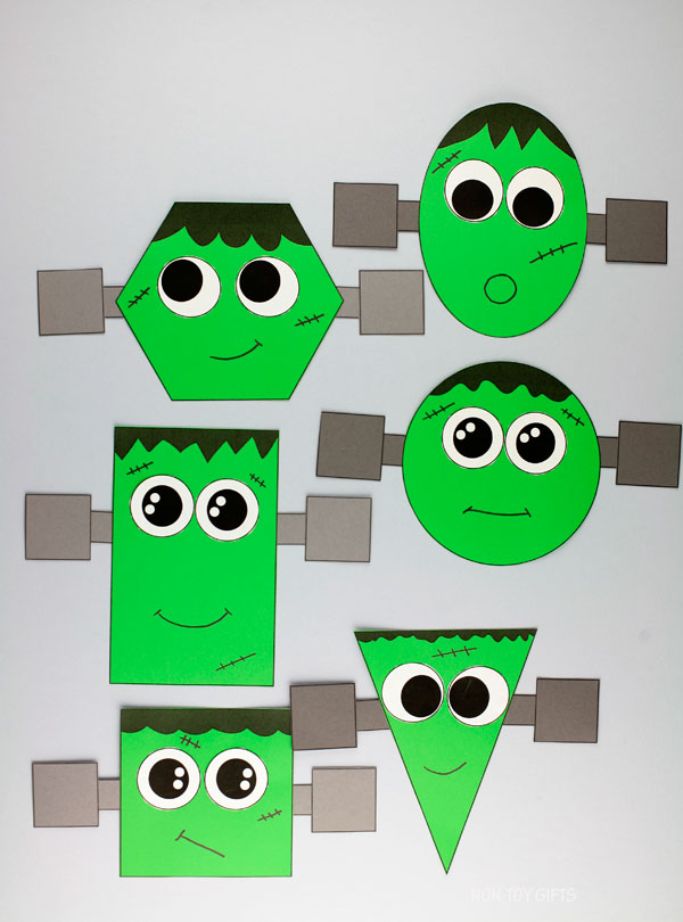 frankenstein shape craft from non-toy gifts