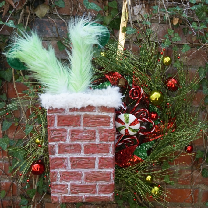 square image of the Grinch wreath