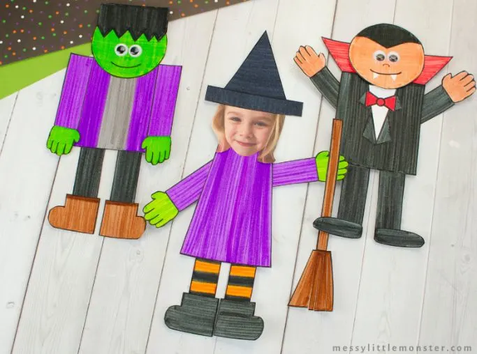 halloween mix and match craft from messy little monster