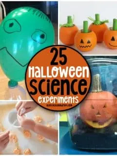 collage of halloween science activities
