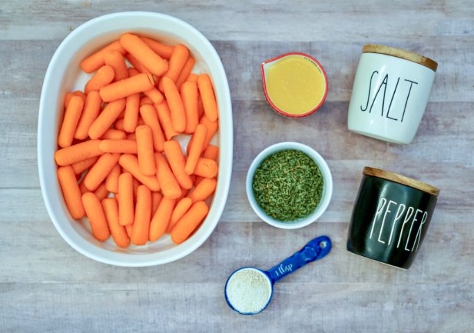 ingredients for oven roasted baby carrots