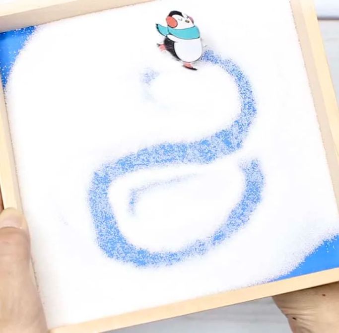 ice skating penguin letter writing tray