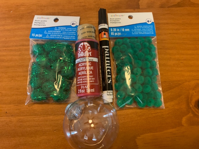 materials needed for diy grinch ornament