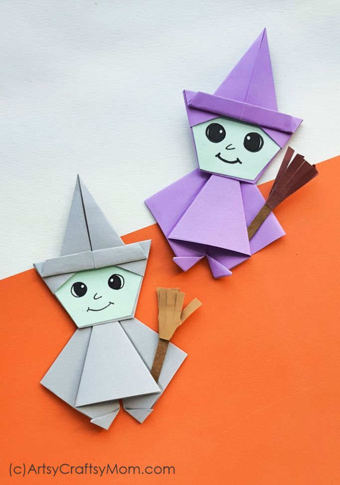 origami witches by artsy craftsy mom