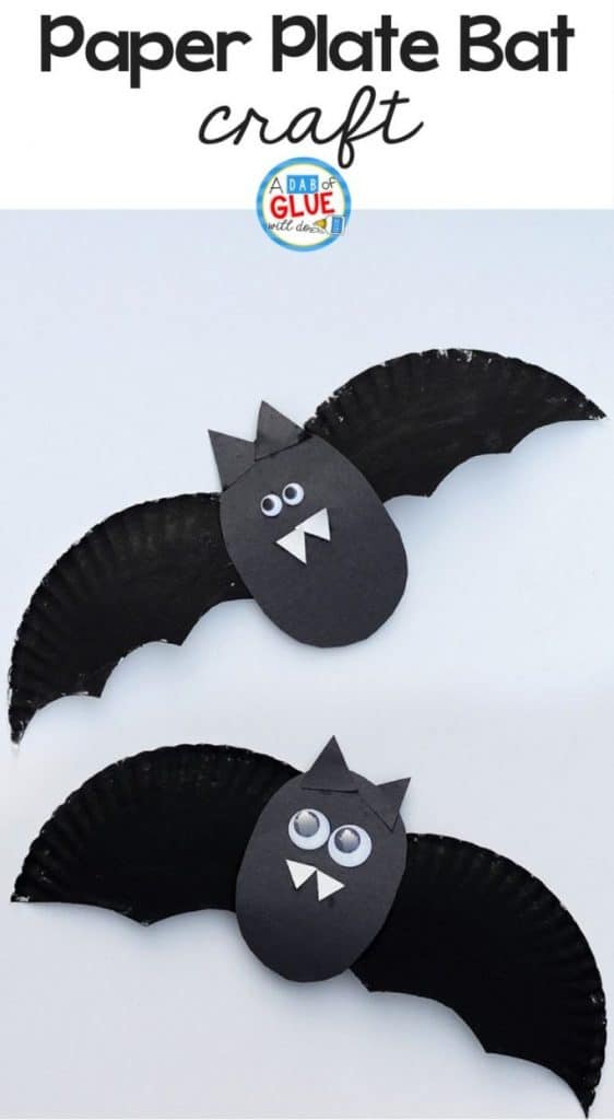 Paper Plate Bats by A Dab of Glue Will Do