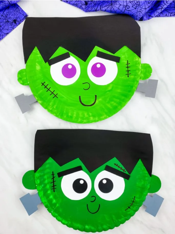paper plate frankenstein by simple everyday mom