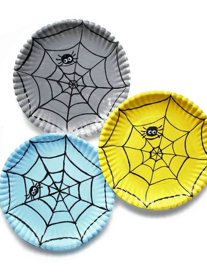 paper plate spider web craft by Our Kid Things