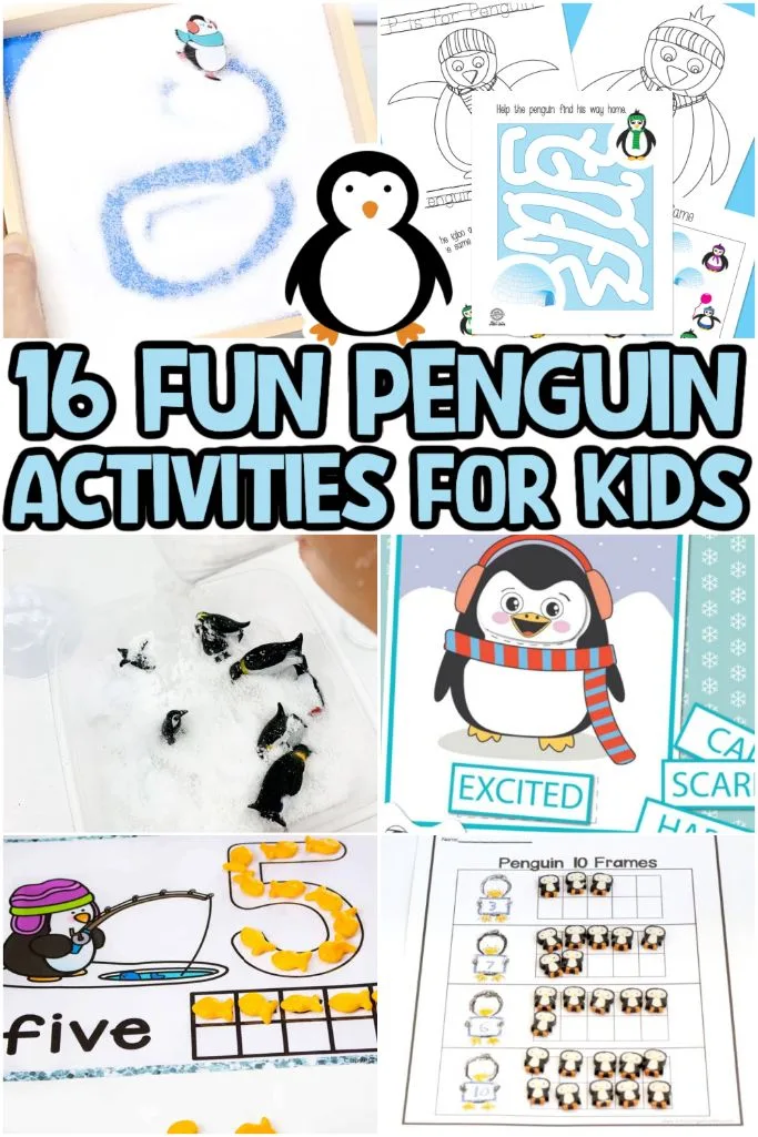 collage of penguin activities