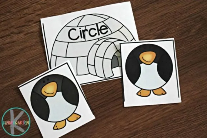 penguin-themed shape sorting game