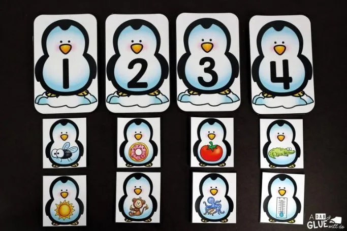 syllable sorting game with penguins